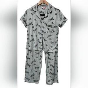 Juicy Couture Gray Logo Short-Sleeve Pajama Set